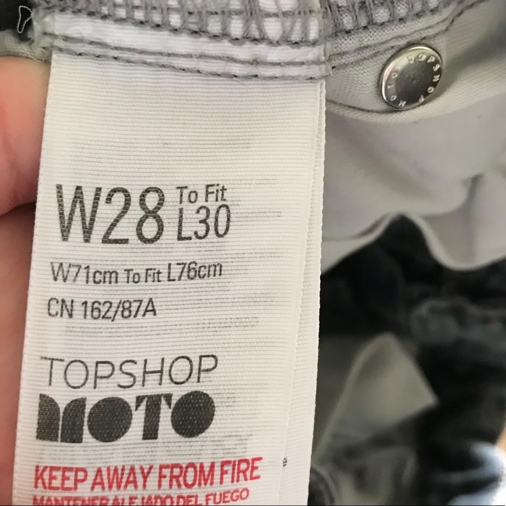 Topshop Moto Jamie Grey Jeans - Picture 5 of 6